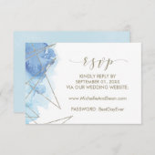 Carte RSVP du site Web du Mariage d'aquarelle géom (Devant / Derrière)