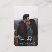 Carte RSVP du site web Mariage de code QR photo pe (Dos)