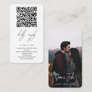 Carte RSVP du site web Mariage de code QR photo pe