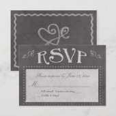 Carte RSVP du thème Chalkboard (Devant / Derrière)