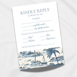 Carte RSVP Dusty Blue Coastal