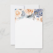 Carte RSVP Dusty Blue et Peach Floral Wedding (Dos)