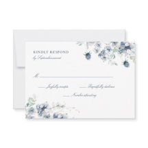 Carte RSVP Dusty Blue Floral