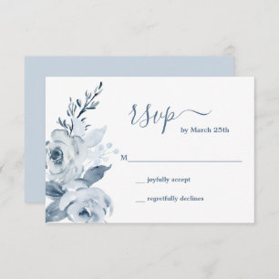Carte RSVP Dusty Blue Floral