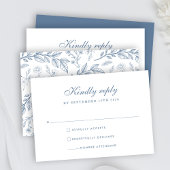 Carte RSVP Dusty Blue Floral Wedding