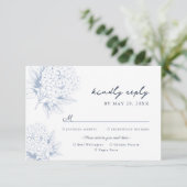 Carte RSVP Dusty Blue Hydrangea Options de repas (Debout devant)
