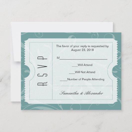 Carte RSVP Dusty Blue Mariage (Devant)