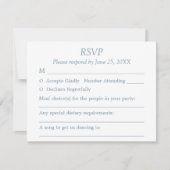 Carte RSVP Dusty Blue Mariage - Choix d'hôtes (Devant)