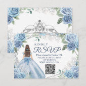 Carte RSVP Dusty Blue Quinceañera 15 Anos (Devant / Derrière)