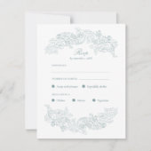 Carte RSVP Dusty Blue Rococo Meice Choice (Devant)