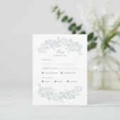 Carte RSVP Dusty Blue Rococo Meice Choice (Debout devant)