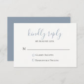 Carte RSVP Dusty Blue Wedding (Devant / Derrière)
