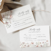 Carte RSVP Dusty Rose Fleur sauvage Floral Wedding
