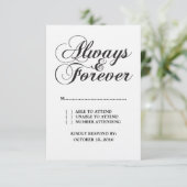 Carte RSVP Ebony Always & Forever Wedding (Debout devant)