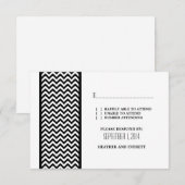 Carte RSVP Ebony Chevron Border (Devant / Derrière)