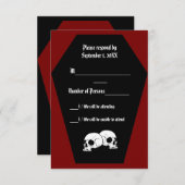 Carte RSVP Ebony II (rouge) au café (Devant / Derrière)