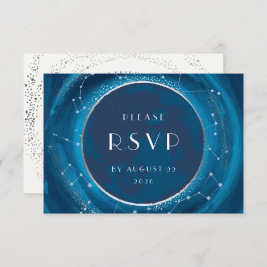 Carte RSVP Eclipse Moon Wedding (Devant / Derrière)