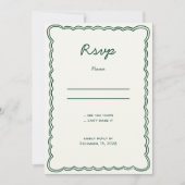 Carte RSVP écriture manuscrite verte vintage dessi (Devant)