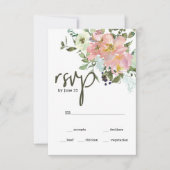 Carte RSVP Eggshell et Blush Floral Wedding (Devant)