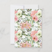 Carte RSVP Eggshell et Blush Floral Wedding (Dos)