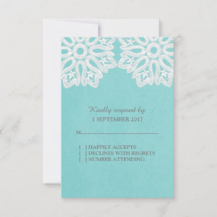 Carte RSVP Elegance Turquoise