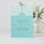 Carte RSVP Elegance Turquoise (Debout devant)