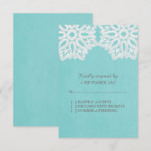 Carte RSVP Elegance Turquoise (Devant / Derrière)