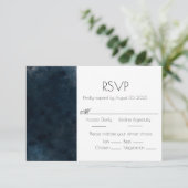 Carte RSVP Elegant Blue Mariage Response (Debout devant)