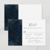 Carte RSVP Elegant Blue Mariage Response (Devant / Derrière)