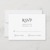 Carte RSVP Elegant Clean Simple White Response (Devant)