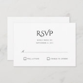 Carte RSVP Elegant Clean Simple White Response (Devant / Derrière)