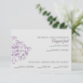 Carte RSVP Elegant Damask Coneflower (Debout devant)