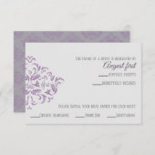 Carte RSVP Elegant Damask Coneflower (Devant / Derrière)