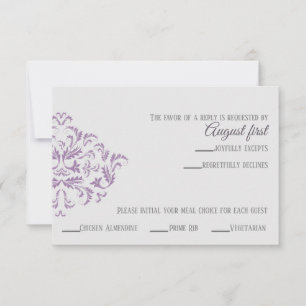 Carte RSVP Elegant Damask Coneflower
