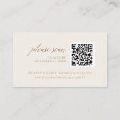 Carte RSVP Elegant Gold et Ivory Mariage QR Code R (Dos)