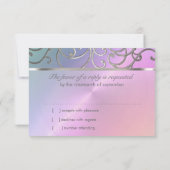 Carte RSVP Elegant Pearl Rose Silver Filigree (Dos)