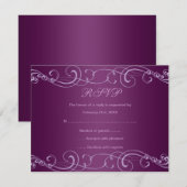 Carte RSVP Elegant Purple Swirl (Devant / Derrière)