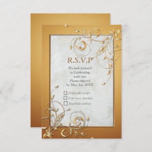 Carte RSVP Elegant Ripple Cream & Gold