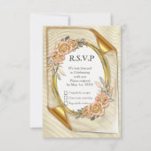 Carte RSVP Elegant Ripple Cream & Gold (Devant)