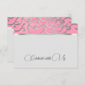 Carte RSVP Elegant Rose et Silver Filigree (Devant / Derrière)