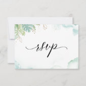 Carte RSVP Elegant Watercolor et Airy Greenery (Dos)