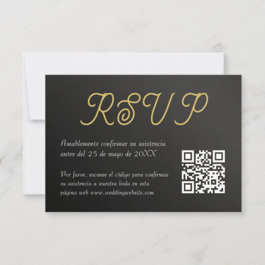 Carte RSVP Elegante Boda de Rosas QR Code (Devant)