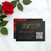 Carte RSVP Elegante Boda de Rosas QR Code