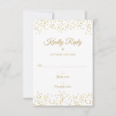 Carte RSVP Elégante Confetti Gold Dust (Devant)