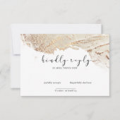 Carte RSVP élégante Faux d'or texturé (Devant)