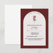Carte RSVP élégante - Réponse du Mariage officiel  (Devant / Derrière)