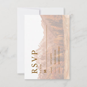 CARTE RSVP ÉLÉGANTE SIMPLE MONTAGNE TERRACOTTA RUS