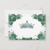 Carte RSVP Emerald Floral Quinceañera (Dos)