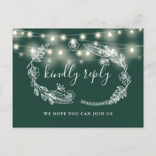 Carte RSVP Emerald Green Floral