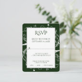 Carte RSVP Emerald Green Flourish Wedish (Debout devant)